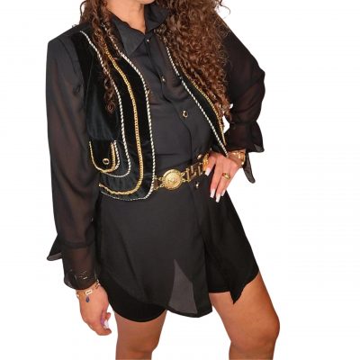 90s Sheer Waistcoat Blouse