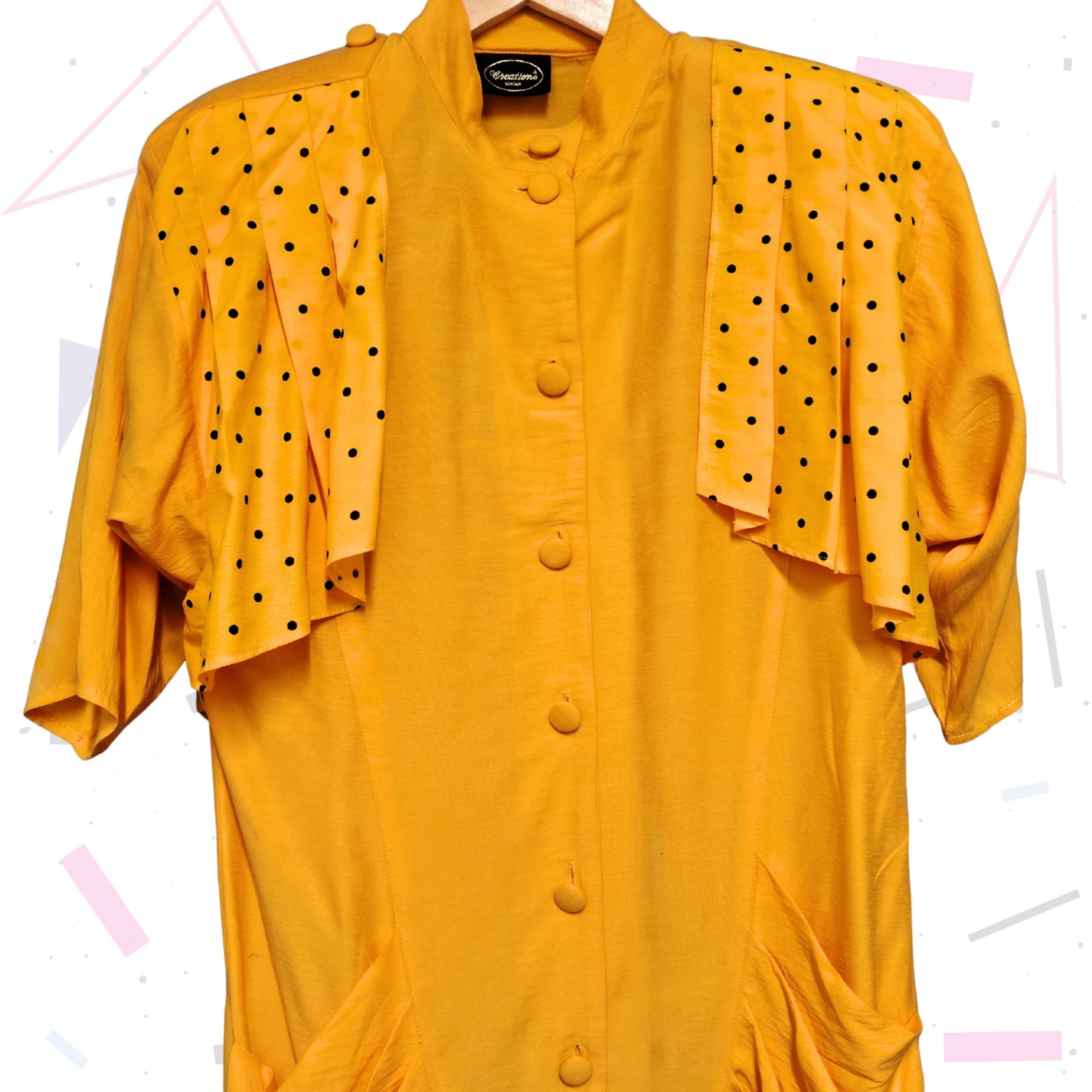 Creations Yellow 80s Dress - Image 3