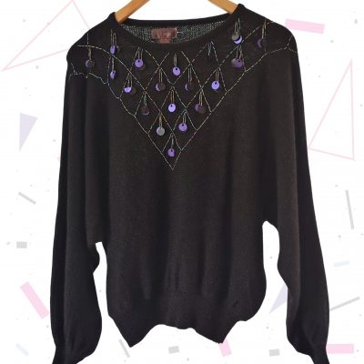 Black Jumper W/Purple Embellishments