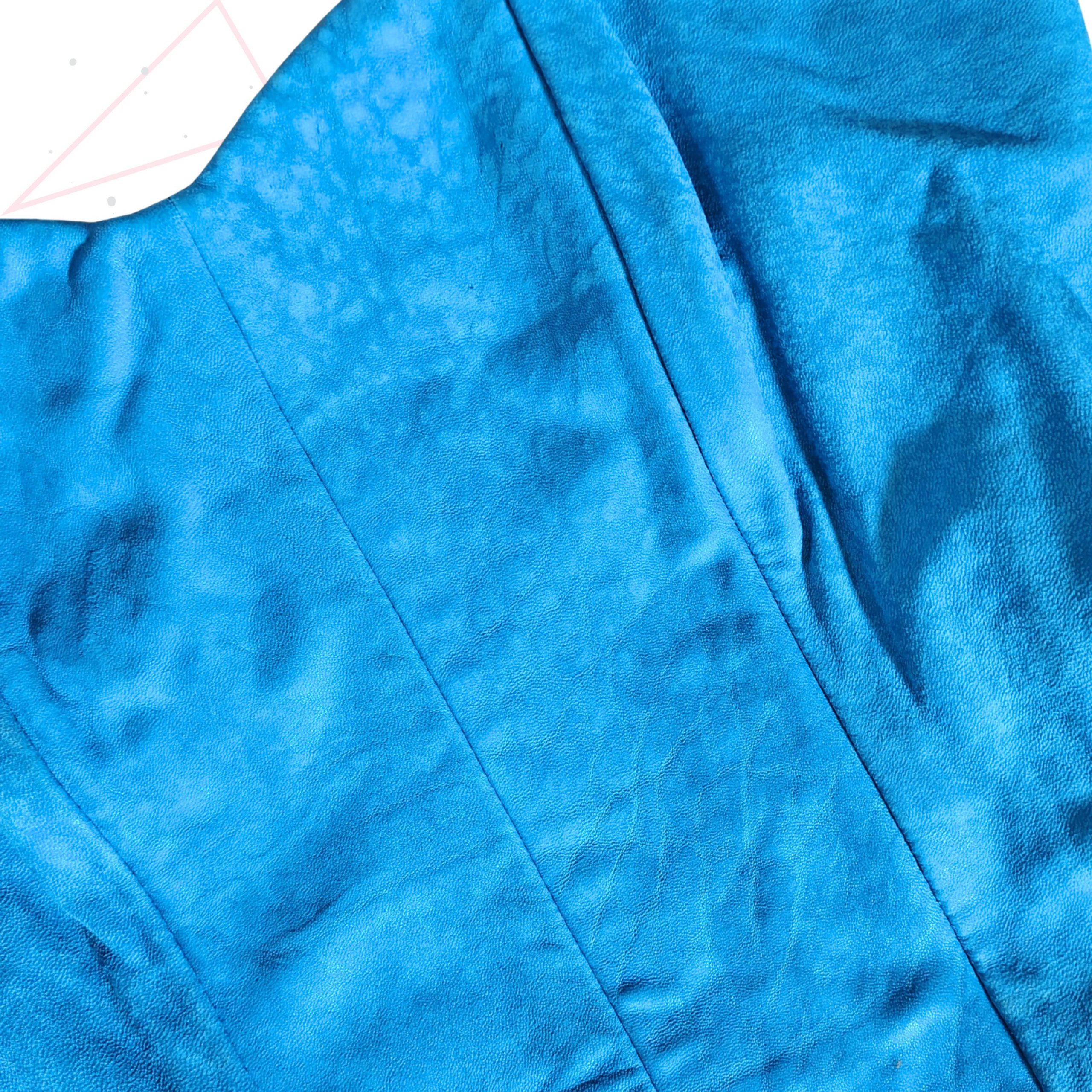 Turquoise Leather Mini Dress - Image 3