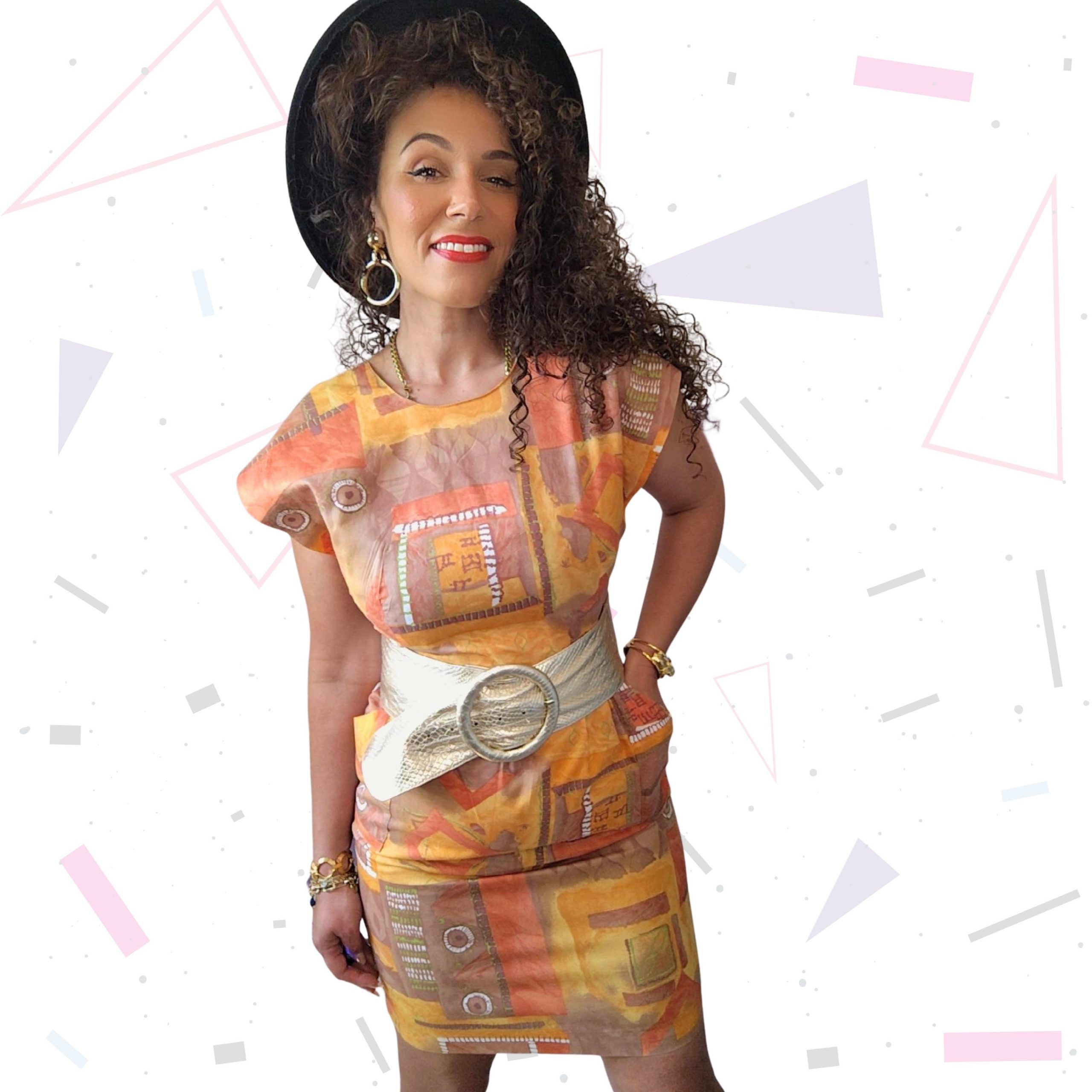 90s Fitted Button Back Dress - Image 3