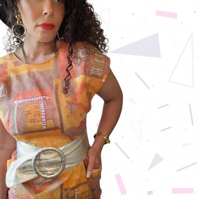 90s Fitted Button Back Dress