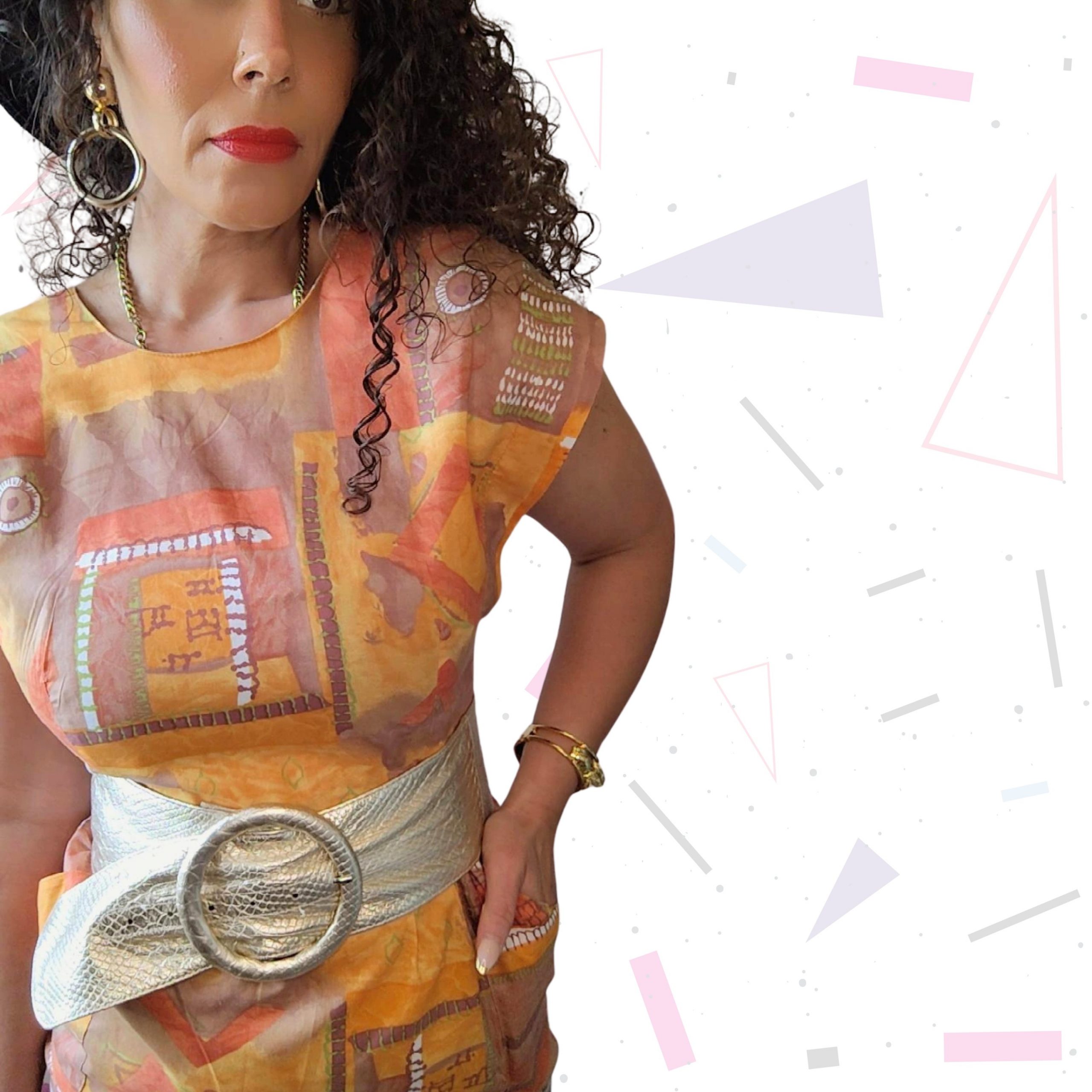 90s Fitted Button Back Dress