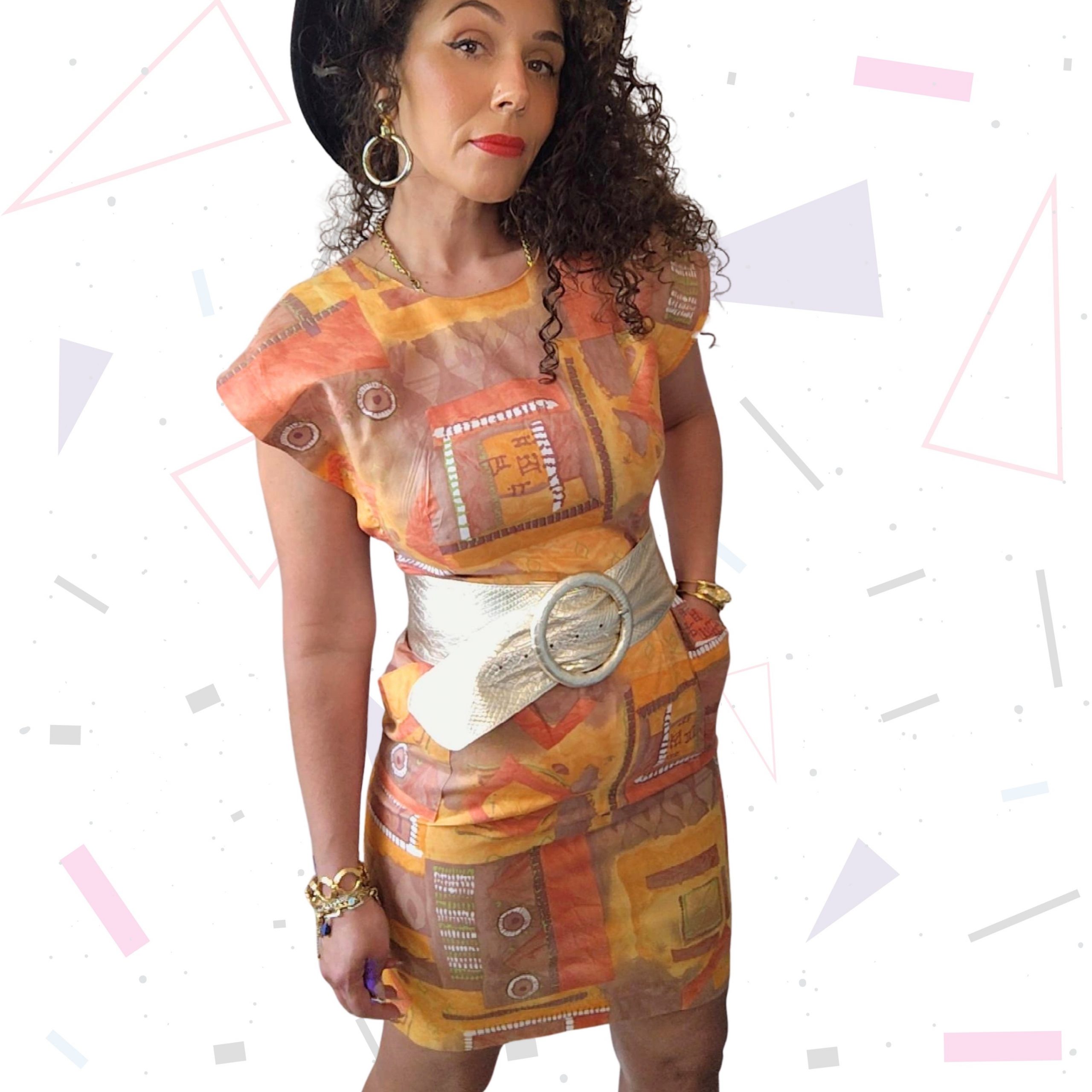 90s Fitted Button Back Dress - Image 2