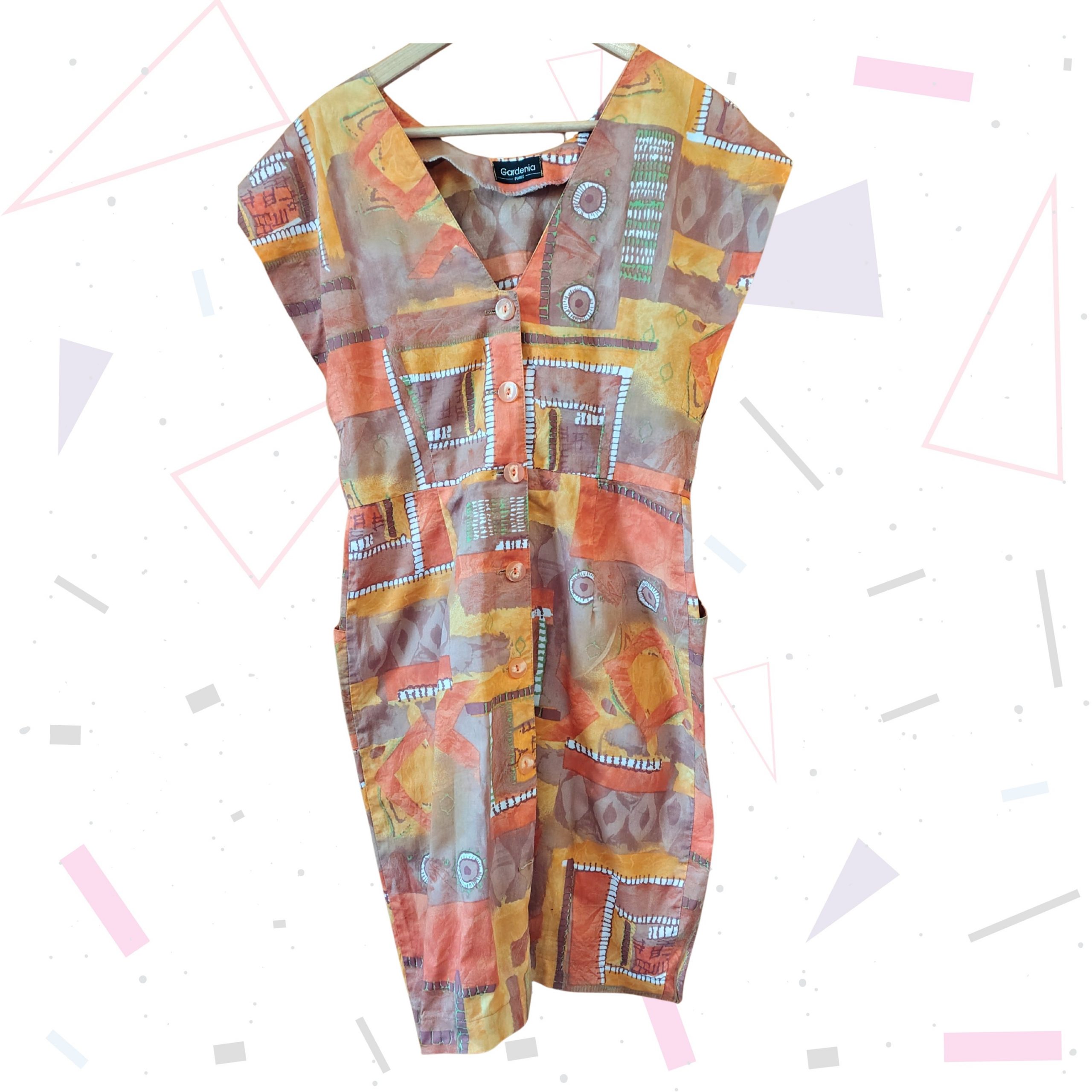 90s Fitted Button Back Dress - Image 4