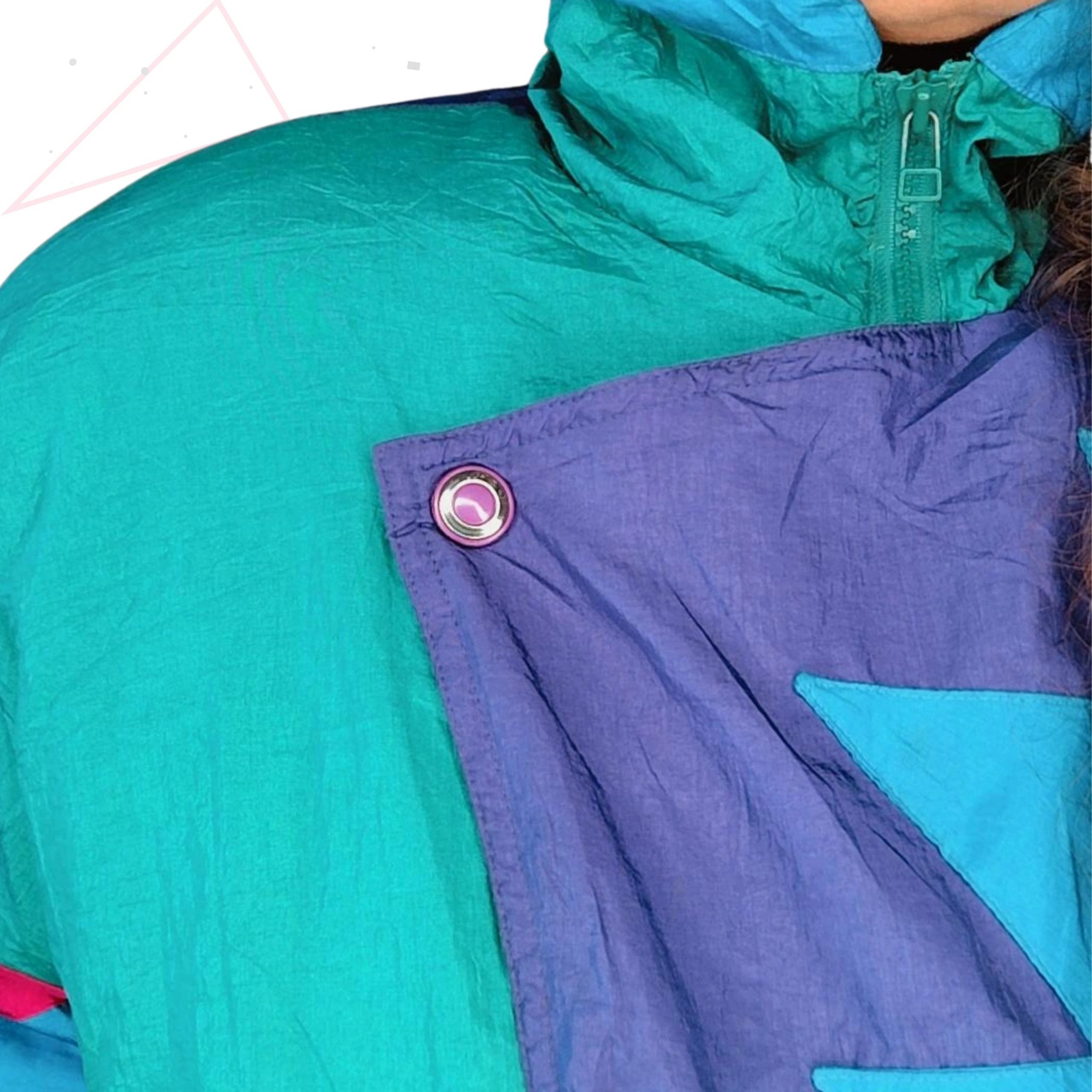 80s Geometric Windbreaker Jacket - Image 4