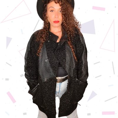 Black Wool/Suede/Leather Coat