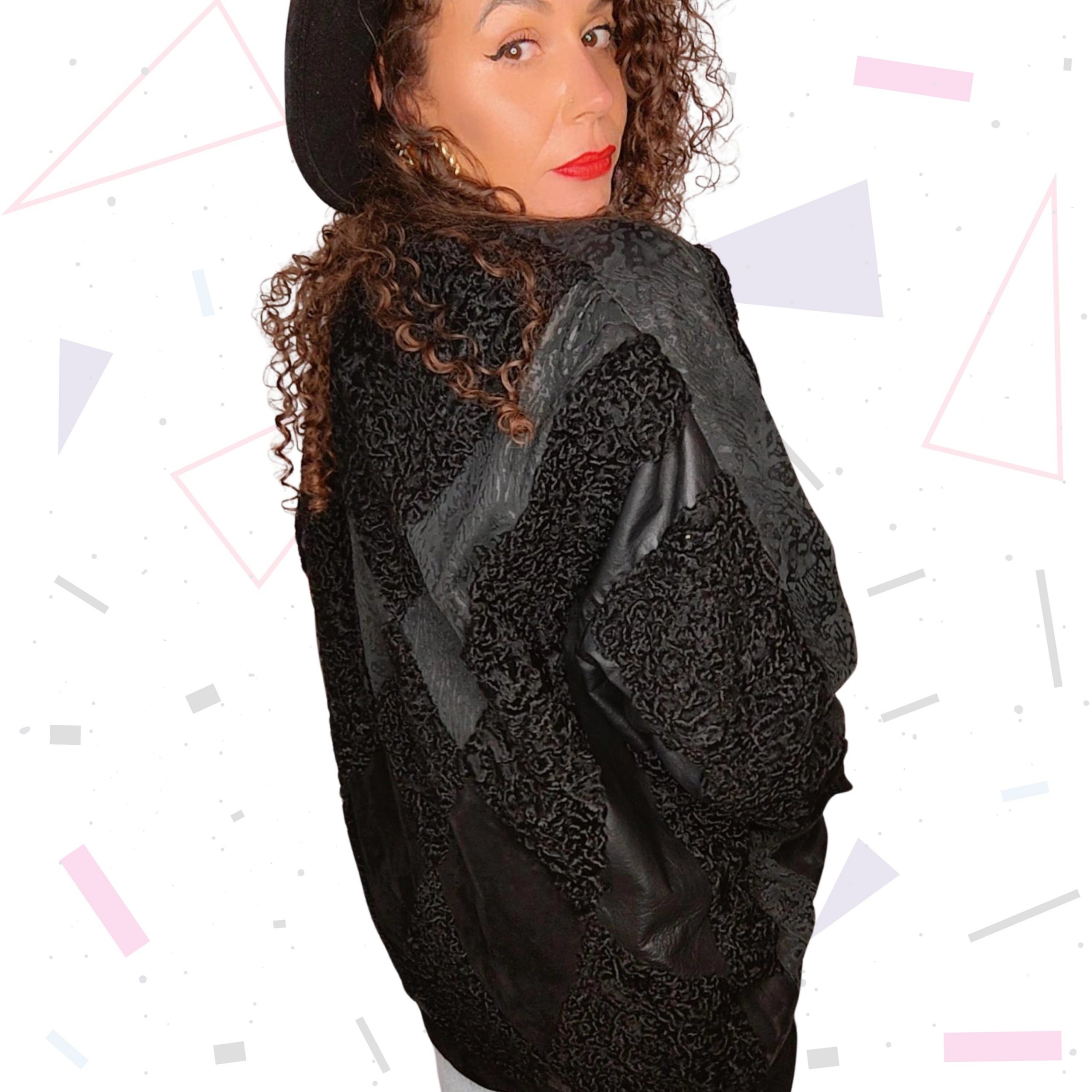 Black Wool/Suede/Leather Coat - Image 3