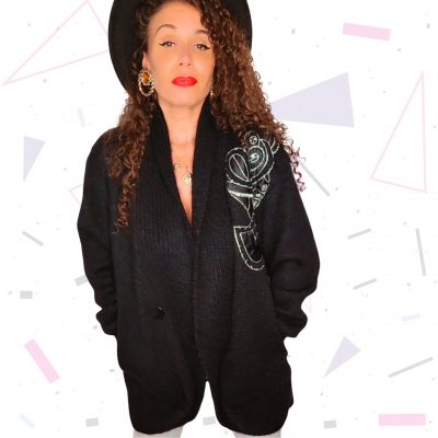 80s Black Coatigan