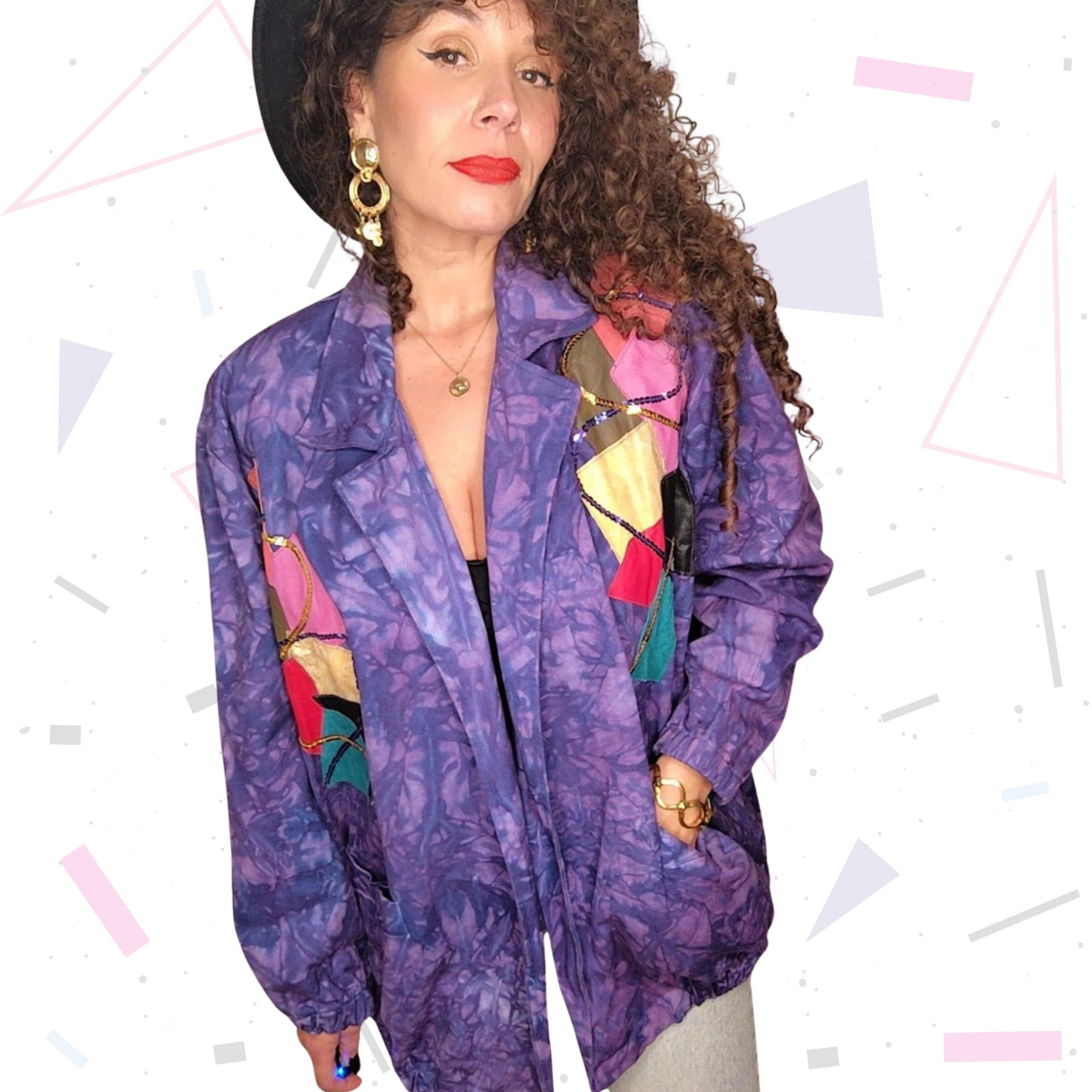Purple Tie Dye Effect Open Jacket