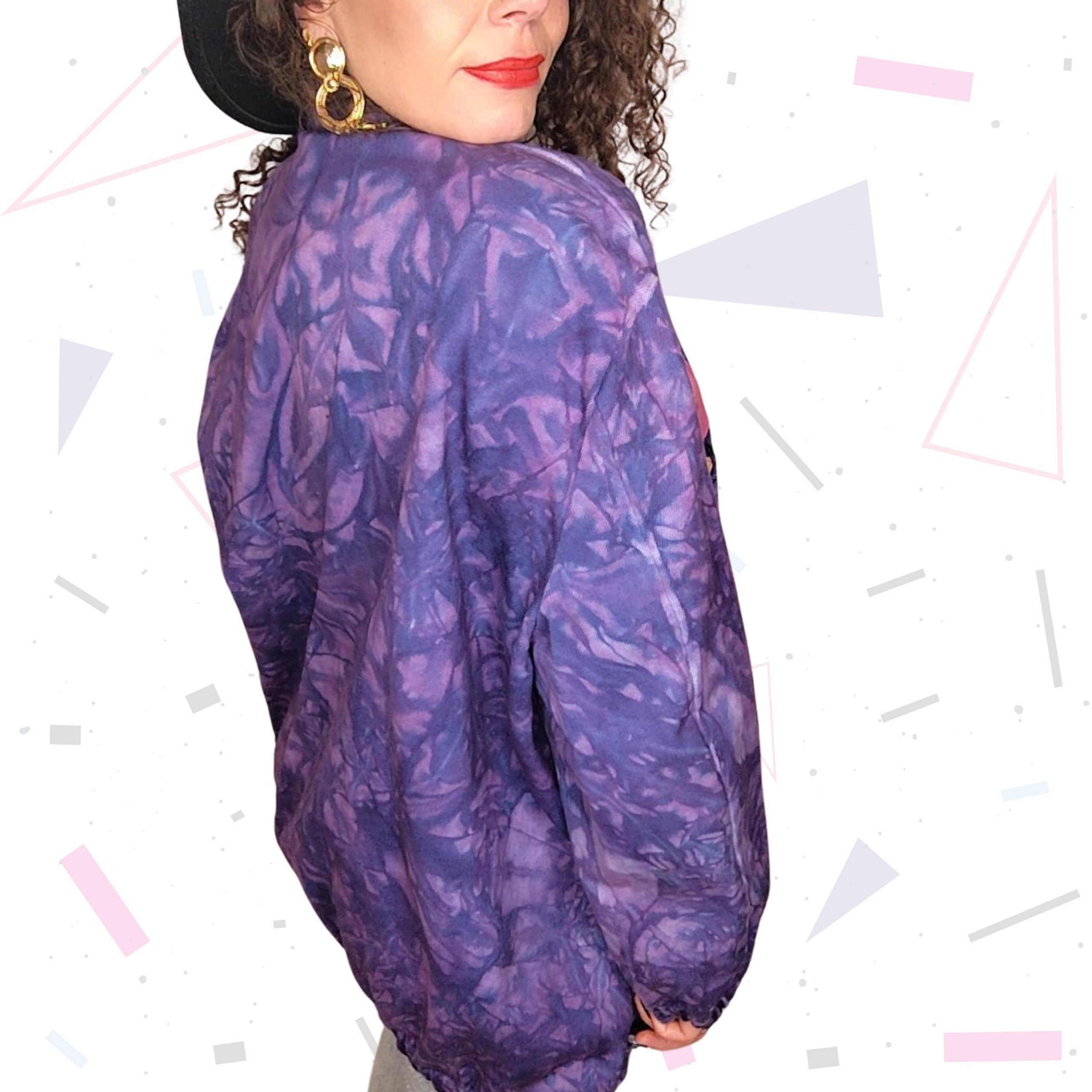 Purple Tie Dye Effect Open Jacket - Image 3