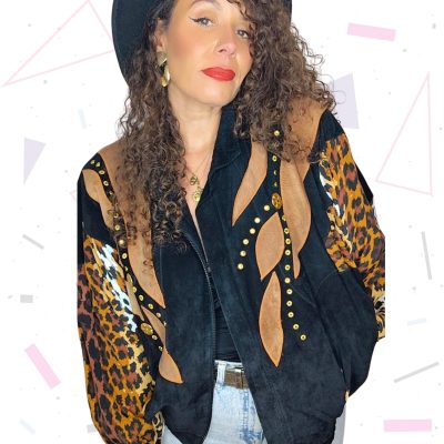 Lillie Rubin Animal Print Bomber