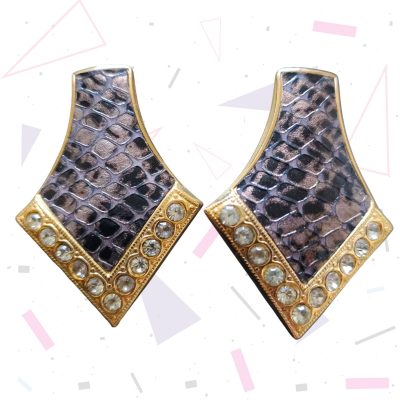 Snakeskin Effect Clip Ons