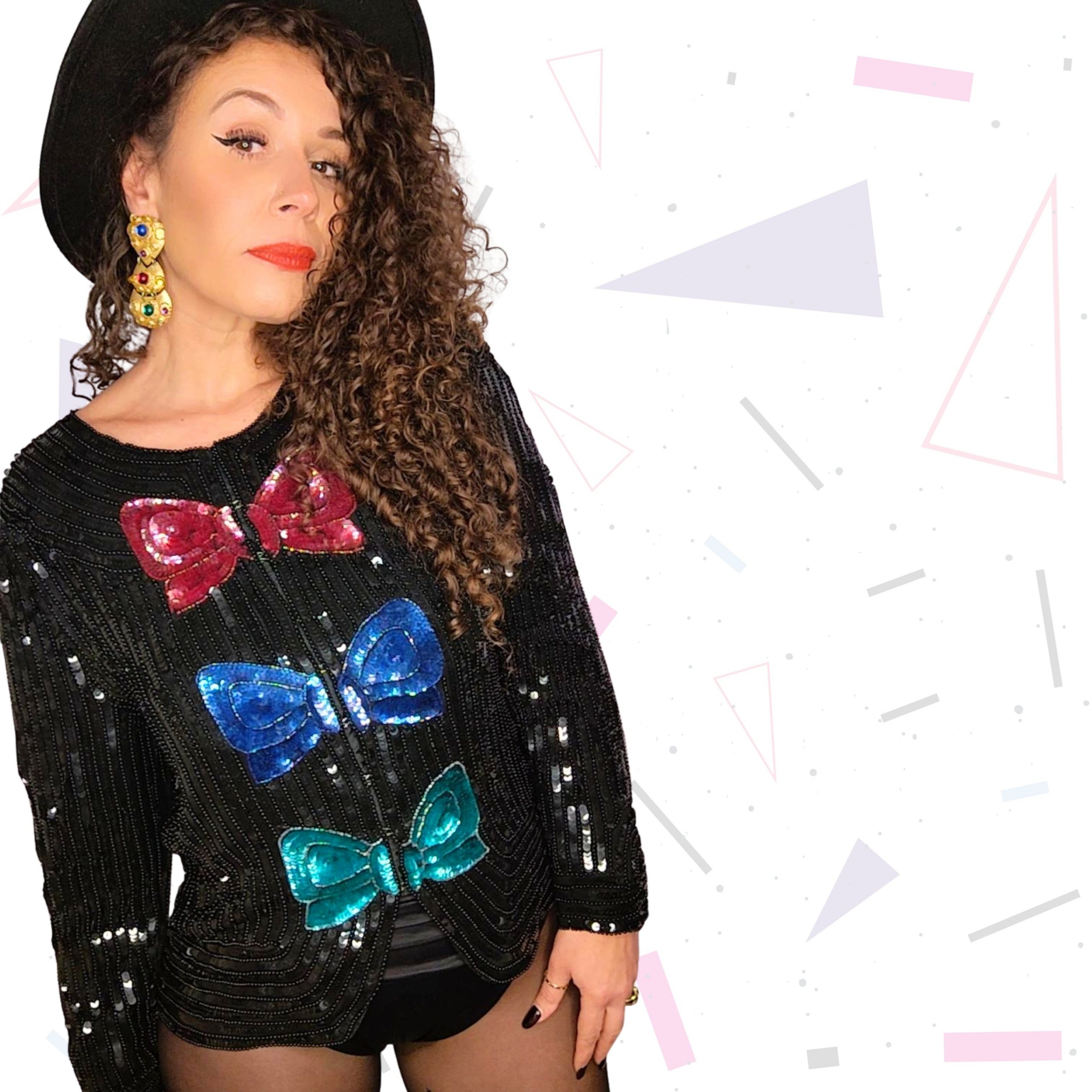 Bow Details Sequinned Evening Jacket