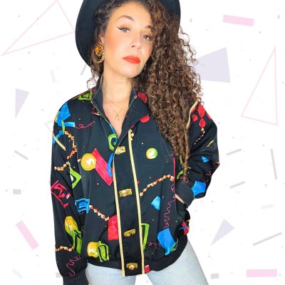 90s Print Bomber Jacket