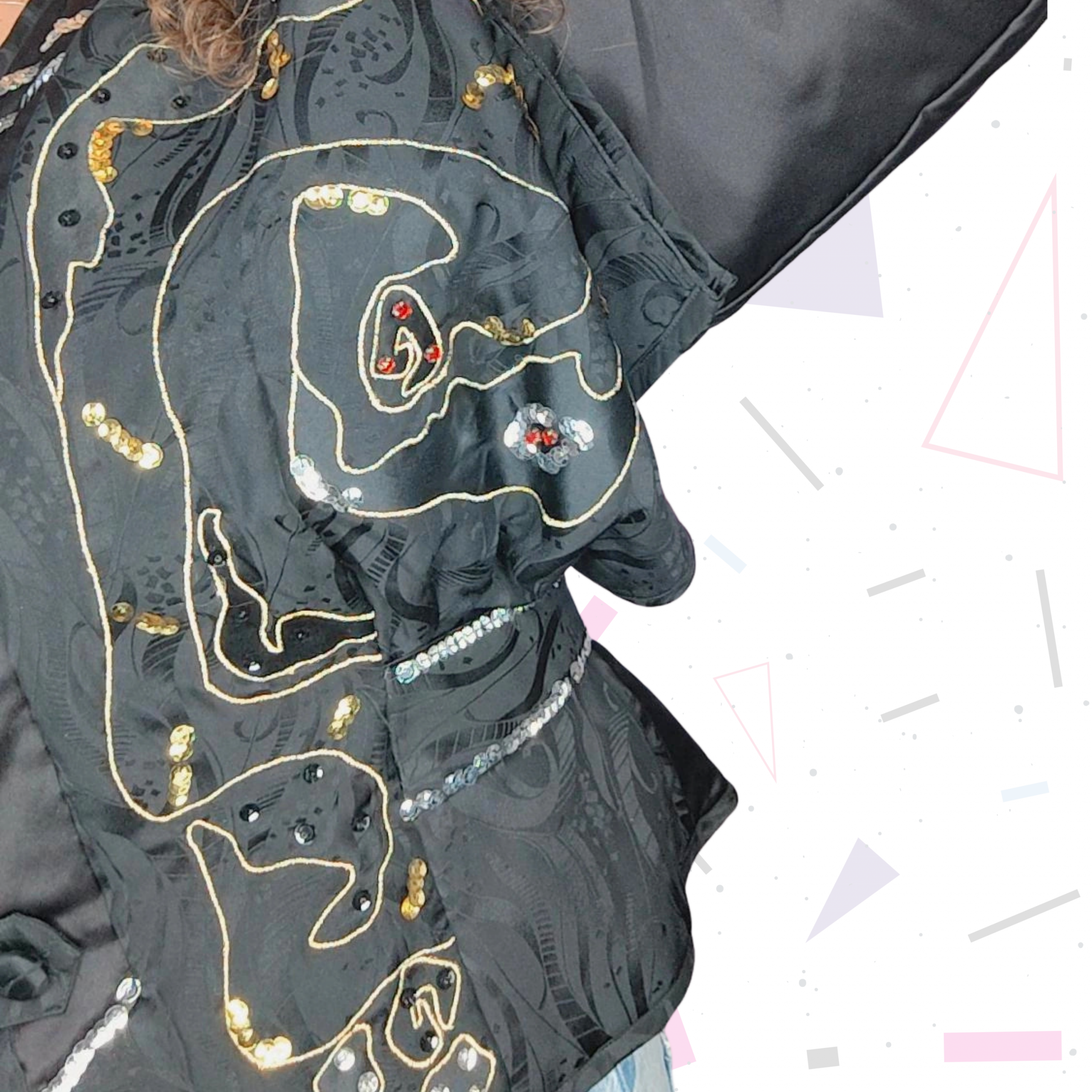 80s Satin Statement Jacket by 'Hella Rotthoff' - Image 2