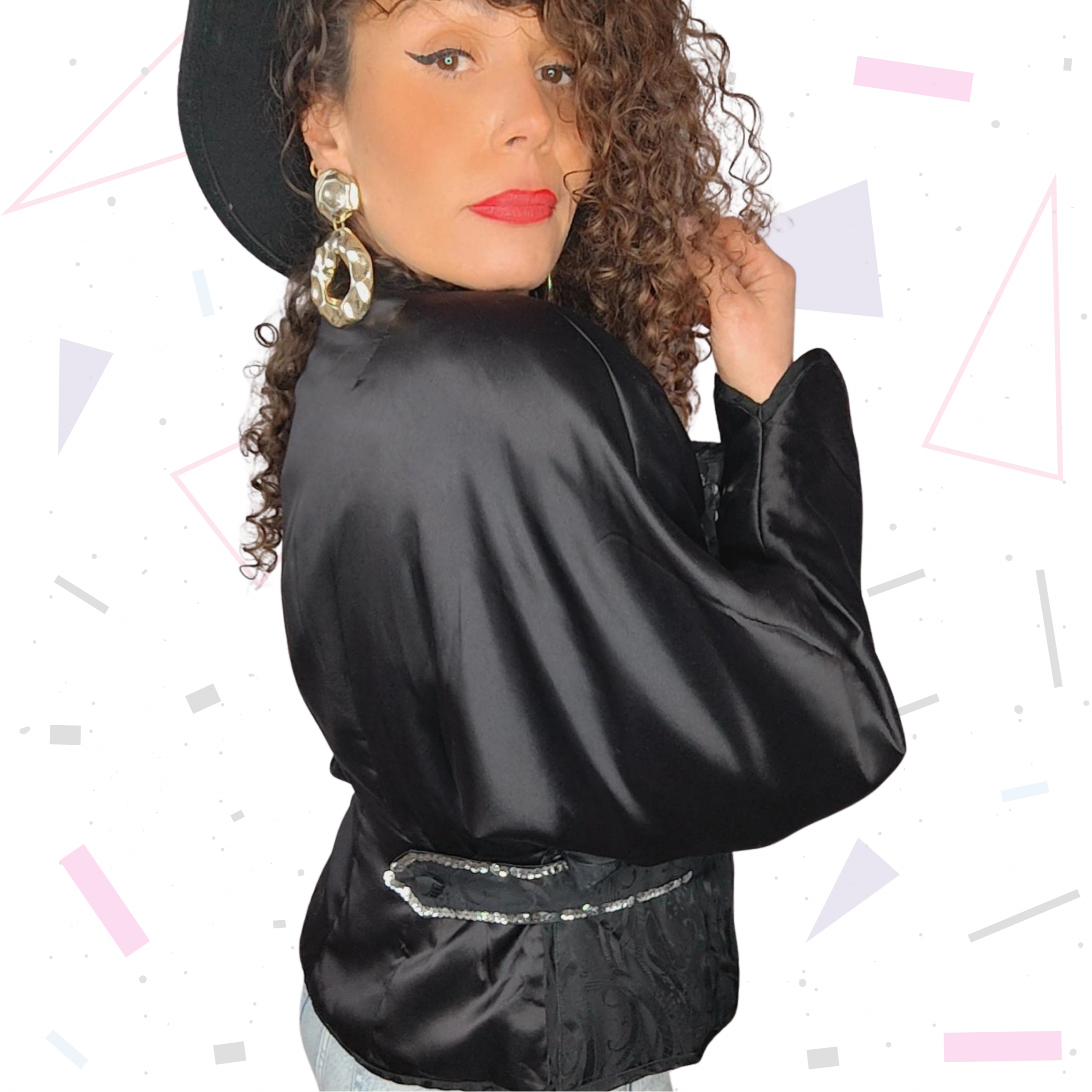 80s Satin Statement Jacket by 'Hella Rotthoff' - Image 7