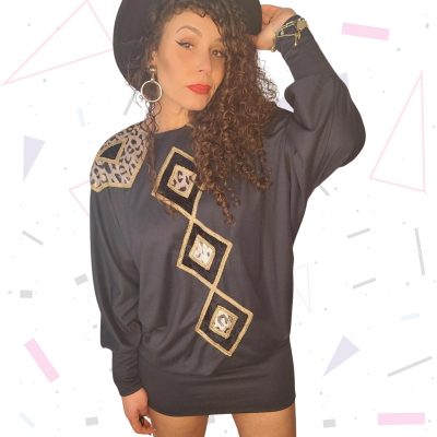 80s Vintage Batwing Dress