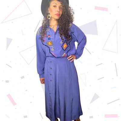 Pure Silk Purple Blouse and Maxi Skirt Set