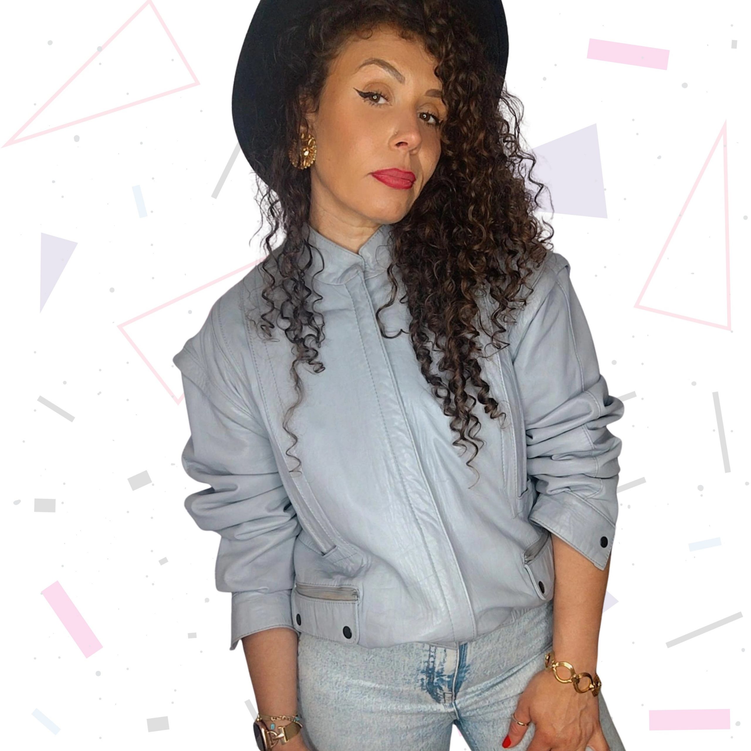 Butter Soft Light Grey Leather Jacket with Detachable Sleeves - Image 3