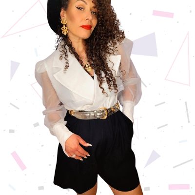 Black and White Sheer Sheer Sleeve 90s Playsuit