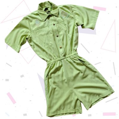Vintage St Denis Lime Green Playsuit