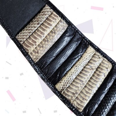 Black Leather & Snakeskin Belt
