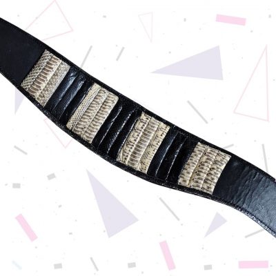 Black Leather & Snakeskin Belt