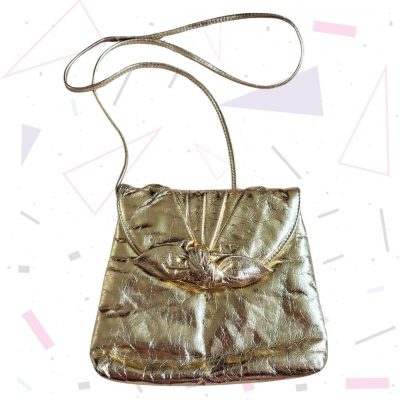 Small Gold Leather Handbag