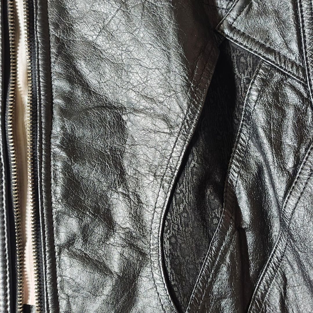 Vintage 1980s Black Leather Skirt Suit - Image 8