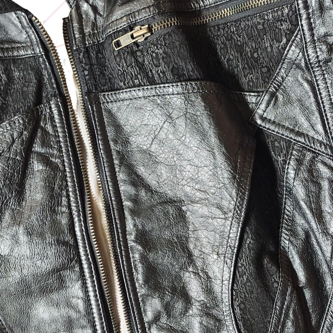 Vintage 1980s Black Leather Skirt Suit - Image 6