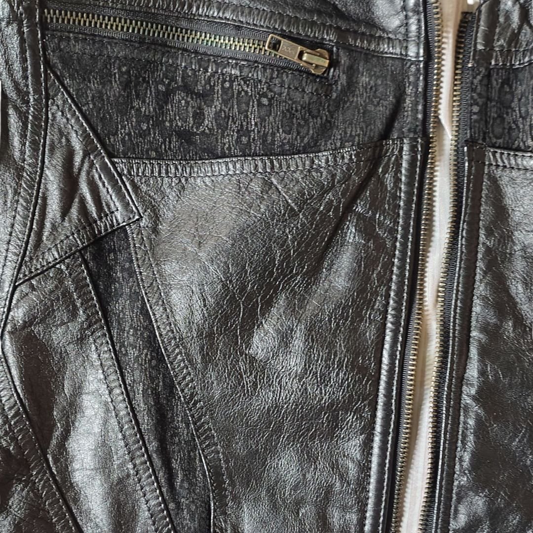 Vintage 1980s Black Leather Skirt Suit - Image 7