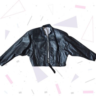 Vintage 80s Black Leather Jacket (part of a set)