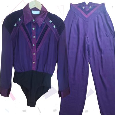 Caché Purple Bodysuit/Trouser Suit