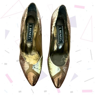 80s Vintage Metallic Gold and Bronze Leather Shoes